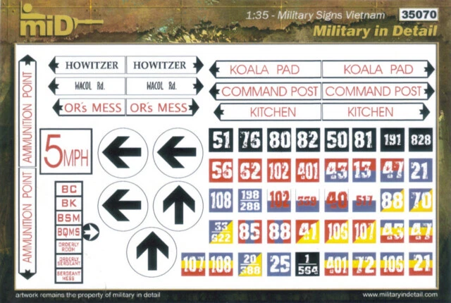 Military In Detail 1/35 Vietnam Military Signs - Image 1 of 1