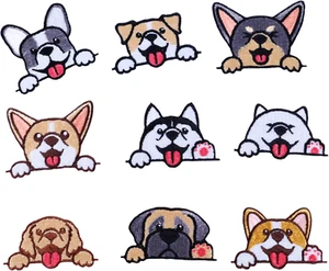 9 Pieces Cute Small Pocket Dog Patch, Kawaii Self-Adhesive/Iron on Patches for D - Picture 1 of 12