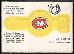 1973-74 O-Pee-Chee MONTREAL CANADIENS #2 Push Out Team Ring OPC VTG Set Break NM - Imagen 1 de 2