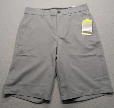 Pantalones Cortos de Golf Tek Gear Performance Hombres 31 Gris Sólido Frente Plano Absorbe la Humedad Foto 1 de 4