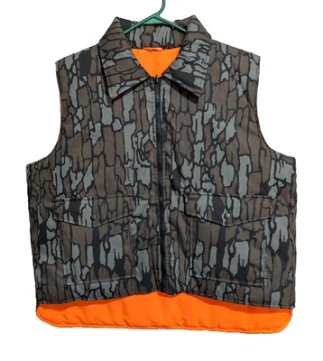 Winchester Trebark Camo/Orange Reversable Hunting Vest Size XL Vintage 90’s NWOT - Image 1 of 4