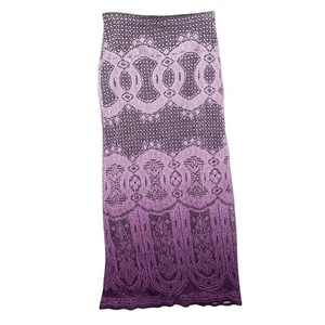 Vintage 90er Häkel lila Schimmer gefüttert Ombre Spitze Häkel Midi Rock Gr. S - Bild 1 von 8
