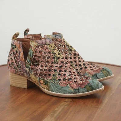 Jeffrey Campbell Mujer Targgart Floral Tapiz Botines Tacón Recortado Talla 8 Foto 1 de 4