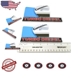 OEM Chrome Cummins Turbo Emblem 6.2" Glossy ABS Badge for Ram 2500 3500 - Picture 1 of 6