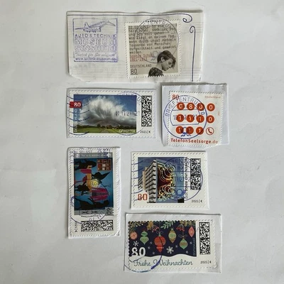 6 Germany stamps~2021~Sophie Scholl+thunderstorm+Heinzelmannchen+Christmas+ringe - Image 1 of 4