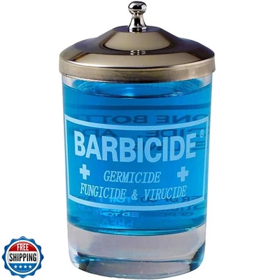 Tarro desinfectante BARBICIDA - Contenedor de inmersión de vidrio duradero con Foto 1 de 4