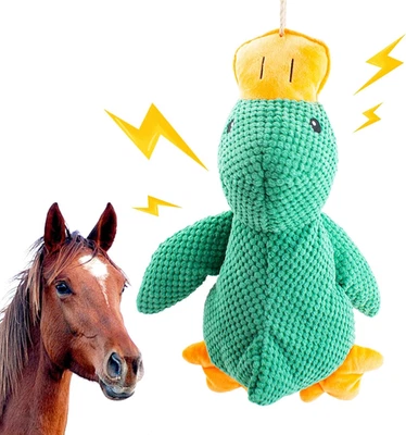 Juguetes para caballos Pato de peluche Chirriante, juguete interactivo de pato chirriante para caballos t Foto 1 de 4