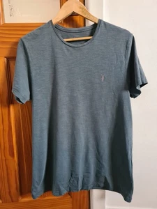 All Saints Men’s Beetle Blue T-Shirt Size Medium 100% Cotton Short Sleeve Top M - Picture 1 of 3