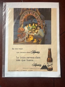 Vintage Mexican Superior Beer Brewery magazine clipping advertising from 1960's - Picture 1 of 4