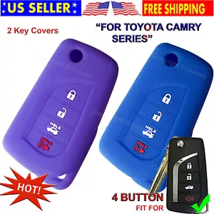 Silicone Entry Cover Case Fob Protector for Toyota 2019 2020 Camry Flip Fold Key - Picture 1 of 5