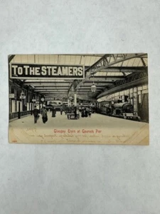 Postal a los vapores Glasgow tren vintage en Gourock Pier varias páginas raro - Imagen 1 de 4