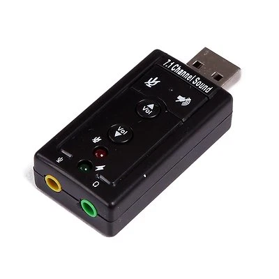 USB 2.0 External 7.1 Channel 3D Virtual Audio Sound Card Mic Adapter PC Laptop - Image 1 of 4