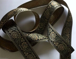 Cinta con borde de jacquard vintage de 1-1/2" pulgadas estilo estampado floral R1001 JASDEE - Imagen 1 de 7