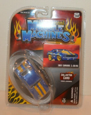 Chevrolet Camaro Z-28/RS 1969 original Muscle Machines azul/amarillo Foto 1 de 2