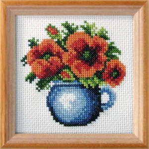 Orchidea Stamped Cross stitch kit Poppies 7593 - Picture 1 of 2