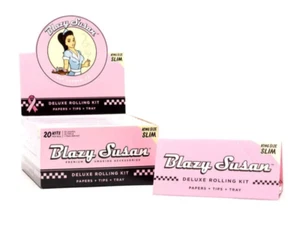 Blazy Susan Pink King Size Slim Smoking Rolling Papers 1 3 6 12 25 50 Full Box - Picture 1 of 2