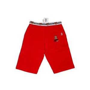 Moschino NWT Underbear Red Lounge Elastic Logo Bear Jogger Shorts Size XS/Small - Picture 1 of 15