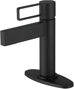 ( F-MB0001) MatteBlack Bathroom Faucet Single Handle Single Hole Bathroom Faucet - Picture 1 of 2
