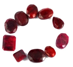 Lote de 100 piedras preciosas sueltas con forma de mezcla natural de rubí rojo africano tratado - Imagen 1 de 3