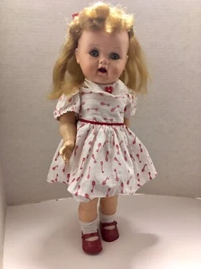 Adorable, 16" signed IDEAL, SAUCY WALKER toddler c1951, Green Eyes FREE SHIP! - Picture 1 of 12