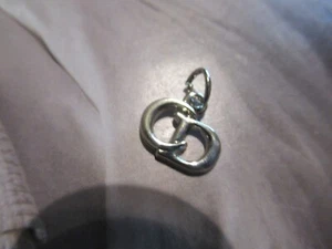 DIOR ZIP PULL charm 15x13MM silver tone, THIS IS FOR 1 - Picture 1 of 4