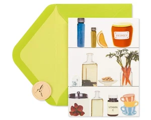 Papyrus Get Well Card Healthy Remedies Rest Rejuvenate And Be Well 7X5 Inches - Picture 1 of 6