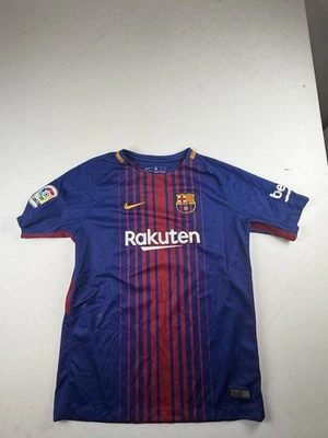 梅西足球俱乐部巴塞罗那主场球衣 2017/2018 年青少年尺寸大号官方耐克产品 — 第 1/4 张图片