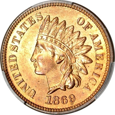 1869 1C Snow-5 Indian Cent PCGS MS65RB (PHOTO SEAL) - Image 1 of 4
