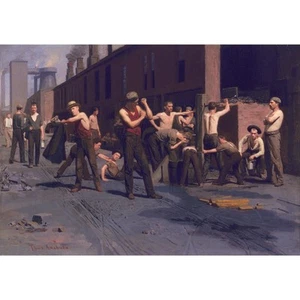 Thomas Anshutz - The Iron Workers - 30x40 Inch Rolled Canvas Wall Art Print - Picture 1 of 1