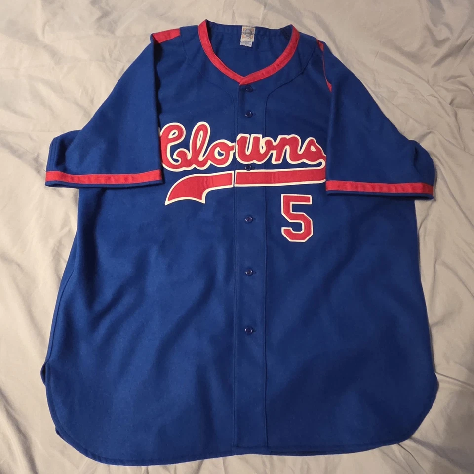 Camiseta de béisbol de los payasos de Indianápolis talla 2XL Ebbets franelas de campo mezcla de lana Foto 1 de 4