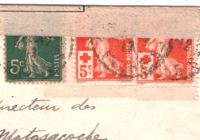 FRANCE WW1 Censor Cover 10c+5c *RED CROSS* Charity POW AGENCY Geneva 1917 YF309 - Image 1 of 4