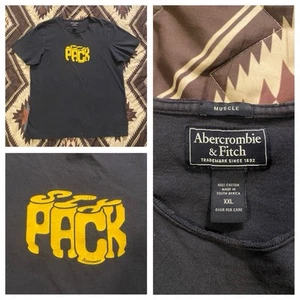 Abercrombie & Fitch Muscle T Shirt Six Pack Graphic Tee Navy Blue Men’s Size XXL - Picture 1 of 8