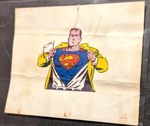 1967 Scanlens Superman Comic Book Tattoo Batman Gum Wrapper Scanlen's like Topps - Bild 1 von 2