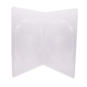 25 PK Maxtek 14mm Clear Standard Double Capacity DVD Cases - Picture 1 of 2