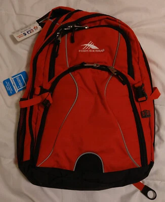 High Sierra Backpack Red - Padded Laptop Computer Sleeve - NEW - Image 1 of 4