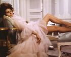 Sophia Loren Leggy Pose reclining on vintage couch 8x10 Color Photo