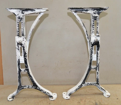 Antique cast iron legs Kenney Bros & Wolkins Boston Mass stand industrial table Cover