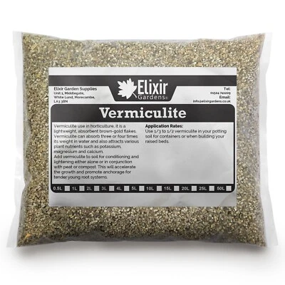 Vermiculite (3-6mm Horticultural Grade) Soil & Compost Conditioner | 0.5L-100L - Image 1 of 2