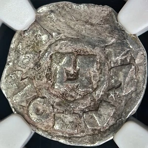 ITALY. 1039, Denaro, Silver - NGC AU55 - Henry III IV V, Lucca, H Monogram, HRE - Picture 1 of 6