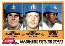 Mariners Stars Rick Anderson Greg Biercevicz Rodney Craig #282 1981 Topps