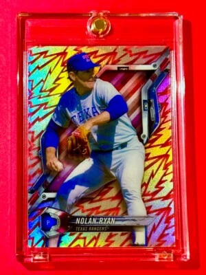 Nolan Ryan RARE ACETATE LIGHTNING BOLT REFRACTOR TOPPS HOF INVESTMENT CARD MINT! - Image 1 of 4