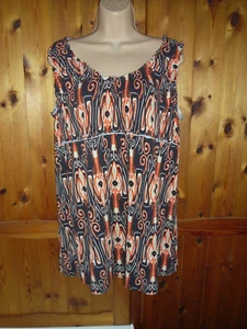 Vintage/Retro Wallis Sleeveless Summer Tunic Top size 18, Multi Print, Pre worn - Picture 1 of 11
