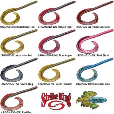 Strike King Rage Tail Anaconda Plástico Suave Cola de Cinta Gusano Cualquier Color RGANA10 Foto 1 de 4