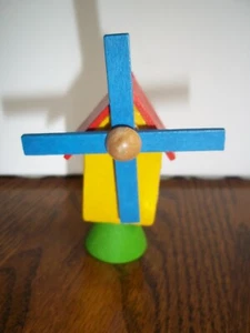  Wood Christmas Ornament WINDMILL Handmade in Germany  - Picture 1 of 3