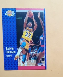 1991-92 Fleer Basketball Card #100 EARVIN JOHNSON  Lakers  Pack Fresh Mint - Picture 1 of 3