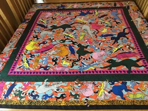 ENORME IMPRESIONANTE BUFANDA BIMBA Y LOLA. ¡ANIMALES! 40 x 39 pulgadas. / - Imagen 1 de 7