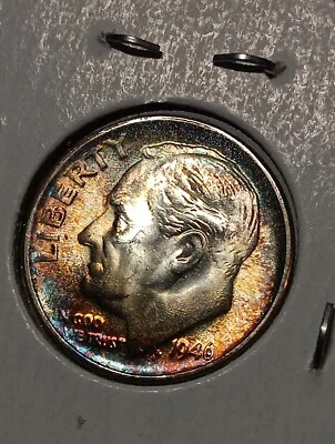 👉1946-S Roosevelt Dime Stunning  Toning Bu Choice A/400 - Image 1 of 4