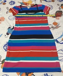 Derek Heart Colorful Striped Dress Size Juniors Medium Stretch - Picture 1 of 8