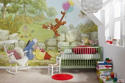 Giant Wall mural Wallpaper Winnie The Pooh Disney chlildrens room DECOR Nursery - Image 1 of 4