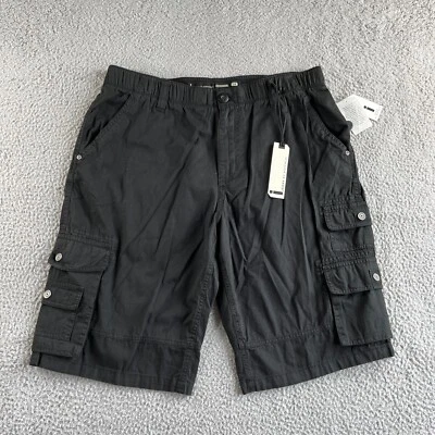 NEW i Jeans by Buffalo Shorts Mens 36 Black Cargo Filipo Comfort Elastic Waist - Image 1 of 4